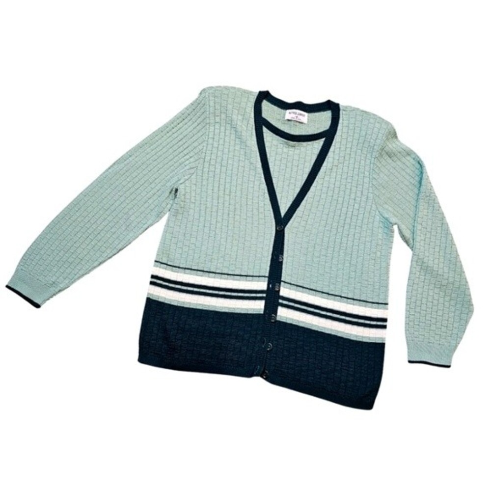 2000's Grandpa Alloy Delia's Catalog Style Striped Mock Twinset Sweater Size S